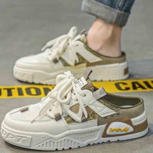 Baotou Half Slippers Men's Summer Wear A Lazy Slip-on Men's Shoes Net Surface Board Shoes Youth Sandals